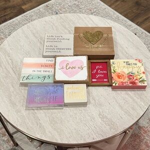 Decorative Inspirational Plaques Set of 8. New.